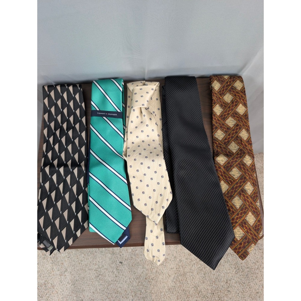 Dior Armani Zegna Hilfiger Silk Tie Lot Men OS Multicolor Good